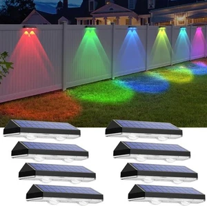 8Pack LED Solar Power Wall Light Outdoor Garden Waterproof Fence Deck Steps Lamp - Picture 1 of 12