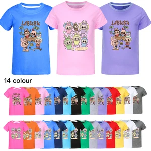 Boys Girls Cute Labublu The Monster T-Shirt Kids Funny Summer Casual Cotton Tops - Picture 1 of 53