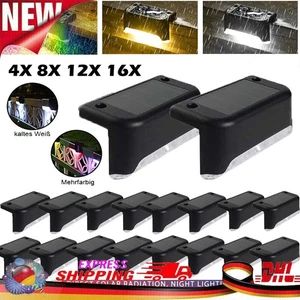 16X Lámpara Solar LED Lámpara de Valla Lámpara de Pared Iluminación de Camino Jardín Luz de Escalera - Imagen 1 de 19