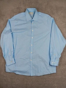 Michael Kors Mens Dress Shirt Blue sz 17 34/35 Long Sleeve Regular Fit Non Iron - Picture 1 of 12