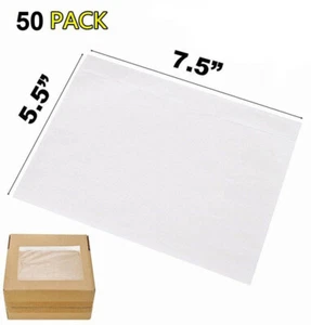 50 Clear Packing Invoice List Pouches 7.5x5.5 Shipping Label Envelope Adhesive - Picture 1 of 5