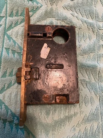 Vintage Corbin Mortise Lock Door Hardware Salvage Deadbolt Reclaimed Cover
