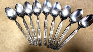 Ginkgo Stainless Flatware Lot of 9 teaspoons - Picture 1 of 2