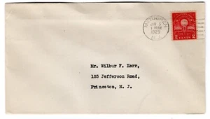 #654 Edison 1929 First Day Cover - Unofficial Metuchen NJ  - Wilbur Kerr - Picture 1 of 2
