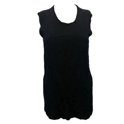 Helmut Lang Black Sheer Side Slit Sleeveless Tunic Top Women’s Size Small - Image 1 of 4