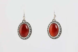 Carolyn Pollack 925 Silver 5.44tcw Carnelian Dangle Earrings (10.52g.) - Picture 1 of 3