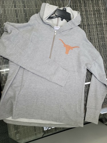 VETEMENTS Felpa donna Longhorn Apparel quarto zip scintillante con cappuccio