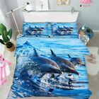 3D Dolphins Nature 68 Bed Pillowcases Quilt Duvet Cover Set Single King UK Lemon
