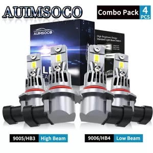 For GMC K1500 1990-1999 4x 9005 9006 LED Headlight Kit Bulbs High Low Beam White - Picture 1 of 16