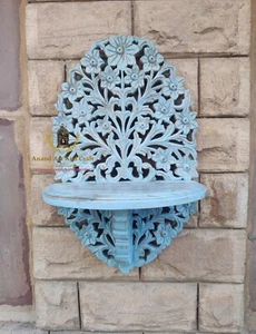 Wooden Wall Bracket, Shelf Shelving Handcrafted Wooden, Hand Made Carving Art - Picture 1 of 11