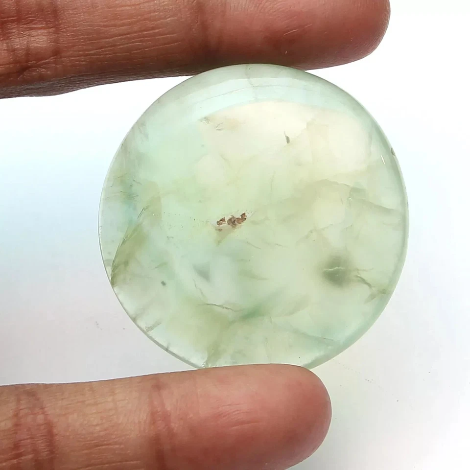AA 100% Natural GREEN Prehnite Lustrous Unheated ROUND LOOSE GEMSTONE 129.50 CRT - Image 1 of 1