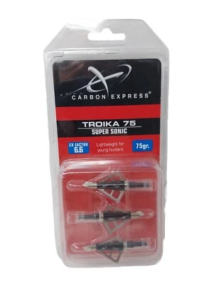 Carbon Express Troika 75 Super Sonic: 3 hojas 75 granos cabezales anchos: corte de 1-1/8" Foto 1 de 4