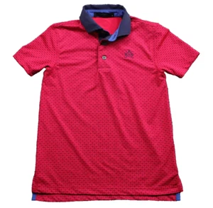 Greyson Boys Youth Medium Golf Polo Pink Geometric Pattern Short-Sleeve EUC - Picture 1 of 11
