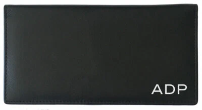 Cubierta de chequera de cuero RFID personalizada con ranuras para tarjetas de crédito y soporte para bolígrafo Foto 1 de 4