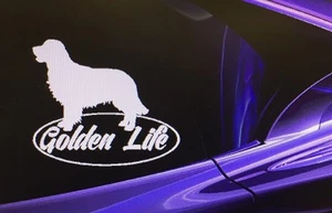 ZWEI "GOLDEN LIFE" Golden Retriever Hund Fenster Vinyl Aufkleber Sticker Fenster 6"x5" - Bild 1 von 4