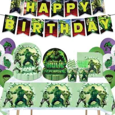 Hulk Theme Tableware Party Supplies Superhero Kids Birthday Decoration - image 1 of 4