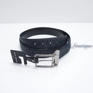 NWT Michael Kors Men's Cut to Size Reversible Belt 34mm PVC Leather Admiral Blue - Picture 1 of 7