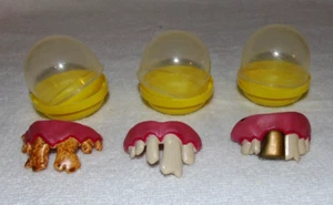 3 Hillbilly Teeth Halloween Party Fun New Old Stock Gold Brown Crooked Lot B - Picture 1 of 2