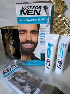 Just For Men Moustache and Beard Colour Dye Facial Hair M55 Real Black 100ml NEW