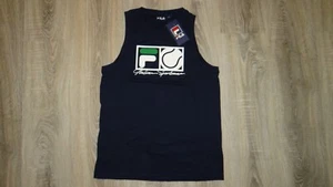 New Men's Fila sleeveless top vest summer t-shirt navy size S - Picture 1 of 12