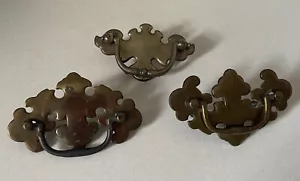 Drop Bail Drawer Pull Handle Brass 3 vintage - Picture 1 of 12