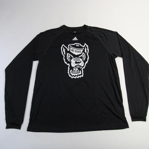 NC State Wolfpack adidas Climalite Long Sleeve Shirt Men's Black New Cover