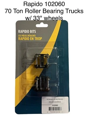 Rapido 102060 HO Scale 70-Ton Roller Bearing Freight Trucks w/ 33" Metal Wheels - Image 1 of 2