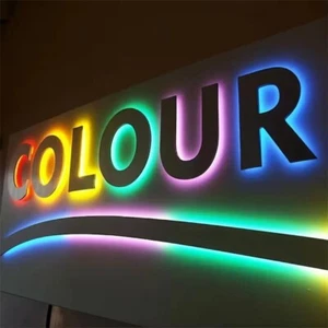 Letrero retroiluminado personalizado letrero de metal para negocios al aire libre letrero cortado con láser pared logotipo 3D - Imagen 1 de 12