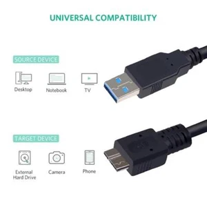 `Cavo USB 3.0 MICROB Caricabatterie + Cavo di sincronizzazione dati Note Galaxy - Afbeelding 1 van 8