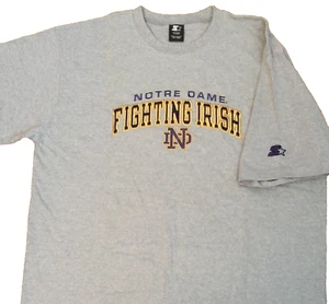 NOTRE DAME COMBAT IRISH ND STARTER T SHIRT UOMO XL GRIGIO COTONE 49,5"x31,5" - Foto 1 di 21