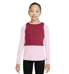 Nike Pro Girls Dri-Fit Training Top Long Sleeve Youth Size XS Red Pink $50 NEW - Picture 1 of 10