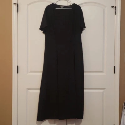 Maxi vestido negro envolvente sintético manga acampanada Love X Design para mujer talla 2x nuevo sin etiquetas Foto 1 de 4