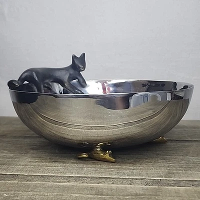 Michael Aram Gato y Ratón Nuez Queso Caramelo Servir Plato Latón Acero Sin Caja Foto 1 de 4