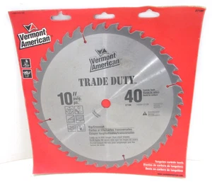 VERMONT AMERICAN SAW BLADE, TRADE DUTY 10" 40 CARBIDE TEETH 27196 RIP / CROSSCUT - Picture 1 of 2