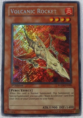 Yugioh 1x Volcanic Rocket FOTB-EN000 Secret Rare 1st Edition Near Mint - Image 1 of 4