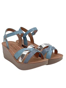 MIA & JO Sandalias con plataforma Mujeres Sandalias Talla EU 36 azul-color plata - Imagen 1 de 7