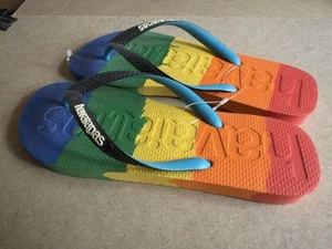 Havaianas TOP Logo Gradient Rainbow Flip Flops 41-42  NEW - Picture 1 of 13