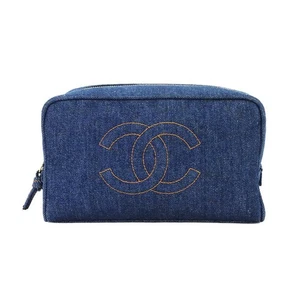 CHANEL Coco Mark Pouch Denim Blue Vintage Geldbörse 90281989 - Bild 1 von 11