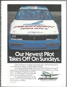 1987 PIEDMONT AIRLINES advertisement, NASCAR #44 Sterling Marlin print ads - Bild 1 von 3