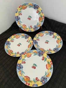 Corelle, “FRUIT BASKET” 7 1/4” Salad/Dessert Plates, Set Of (4), Cherries. - Picture 1 of 7