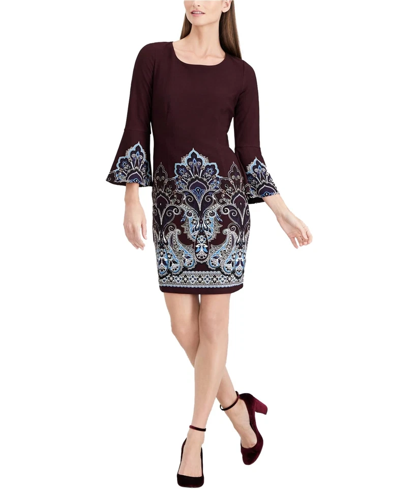 I.N.C Womens Paisley Shift Dress, Red, Small - Изображение 1 из 1