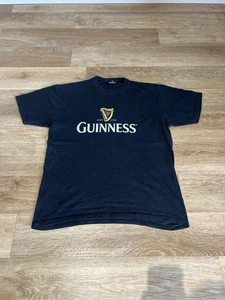 Vintage Men’s Guinness Spellout T Shirt Black Size Large - Picture 1 of 3