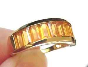Mexikanischer goldener Feueropal Ring / Größe 6 / 14K Gold über 925 Sterling Silber - Bild 1 von 5