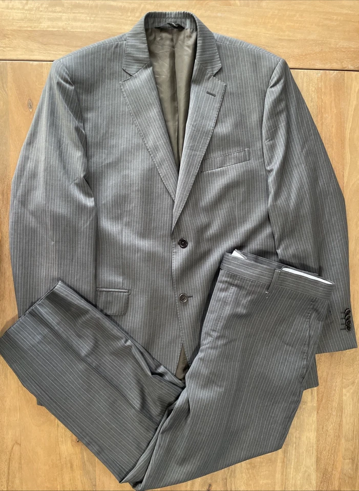Ermenegildo Zegna Saks Fifth Ave NEGRO Gris Traje Para Hombres 42R Chaqueta 36x30 Pantalones Foto 1 de 4