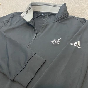 Adidas Pullover Mens XL Black Oak Hills Golf Quarter Zip Performance Stretch - Picture 1 of 10