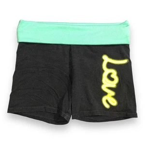 SO Girls Casual Shorts Sweat Shorts Fold Over Waistband Love Theme Size 12 - Picture 1 of 7