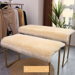 Plush Fluffy Carpet Faux Fur Rug White Imitation Wool Pad Counter Long Carpet