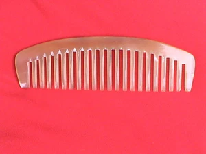  5.10" STURDY WIDE FIRM BLUNT TOOTHED OX HORN COMB W/O HANDLE - FOR THICK HAIR! - Bild 1 von 1