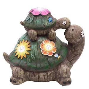 TERESA'S COLLECTIONS Turtle Garden Outdoor Decor with Solar Lights, Cute Resi... - Picture 1 of 7