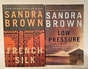 2 SANDRA BROWN BOOKS FRENCH SILK & LOW PRESSURE - Picture 1 of 5